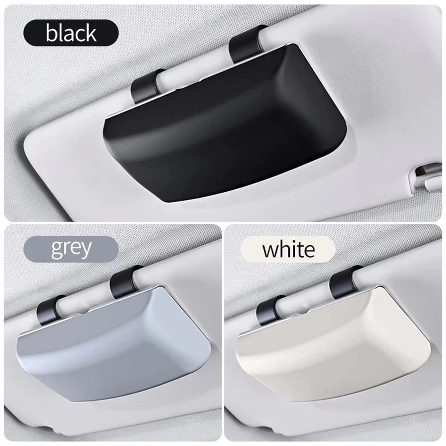 Magnetic Switch Car Glasses Box Portable Car Sun Visor Sunglasses Holder Car Eyeglass Case Portable Electroplated Glasses Box