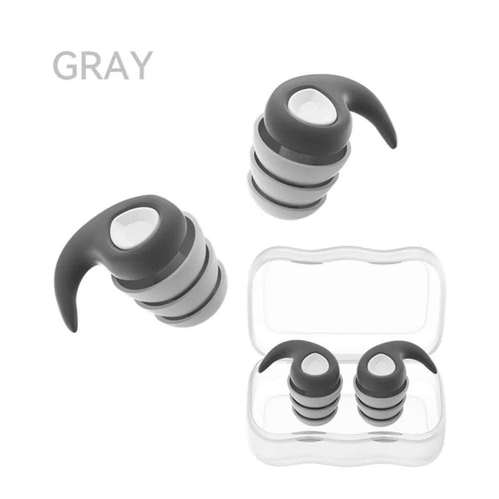 Three Layer Silicone Noise Reduction Earplugs Soft Comfortable Sound Insulation Sleeping Earplugs for Adults Children