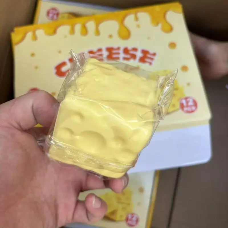 Taba Cheese Cube Stress Ball Non Rebound Shapeable Squeeze Toy Portable Sensory Fidget Toy For Kids Adults Relax
