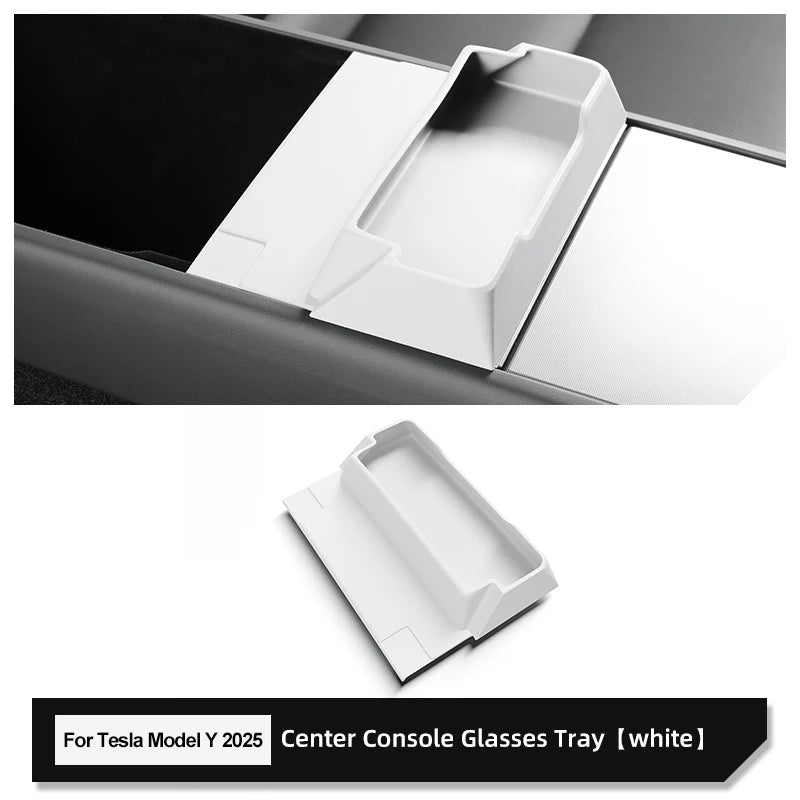 LUCKEASY for Tesla Model Y Launch 2025+ Juniper Car Glasses Tray Center Console Armrest Storage Box Organizer Accessories