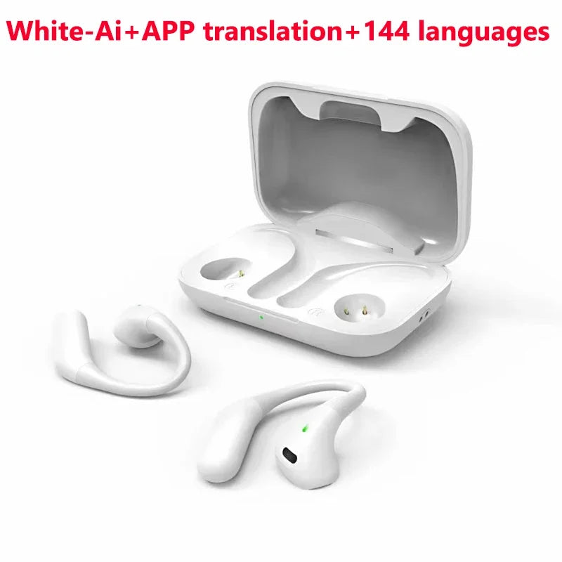144 Languages Translator Earbuds Bluetooth-Compatible 5.4 Real Time Voice Translator Noise Cancelling Translation Earphones