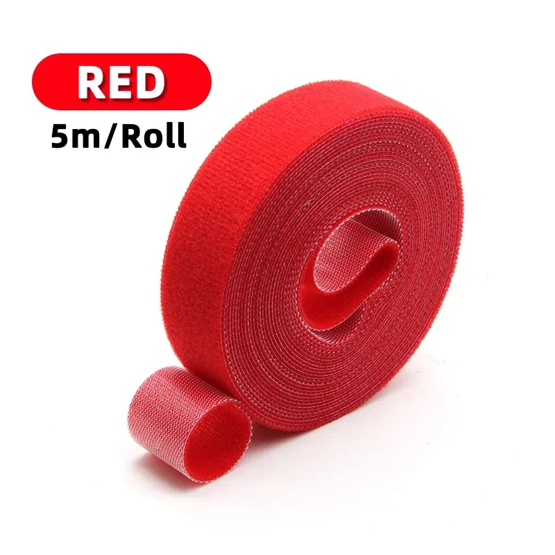 5 Meters Self Adhesive Tape Width 10/15/20/25mm DIY Accessories Reusable Cable Tie Wire Straps Tape