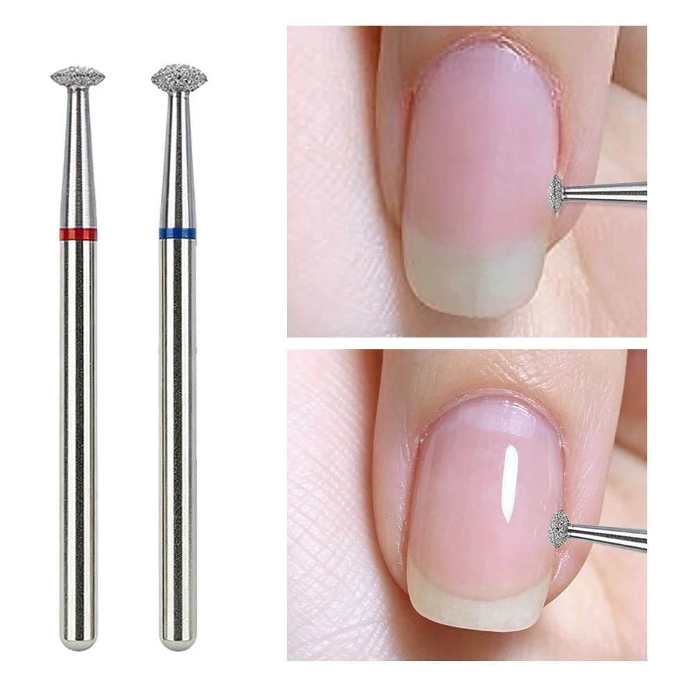 2Pcs Diamond Nail Drill Bits Electric File Grinding Heads for Cuticle Cleaning And Glue Removal Manicure Pedicure Accessories