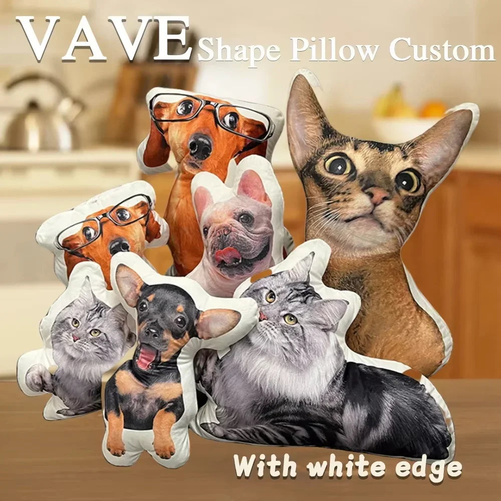 Photo Custom Shape Pillow Case DIY Pet Cushion Toys Dolls Stuffed Animal Dog Cat Picture Pillow Customization Sofa Car Cushion