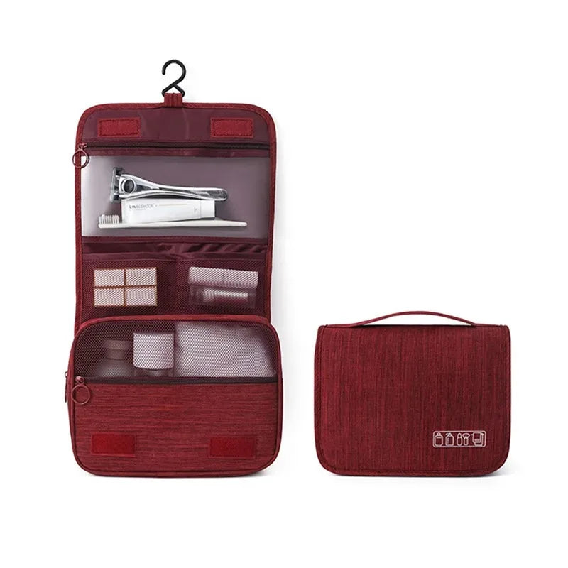 1pc Foldable Toiletry Bag Organizer Hanging Storage Bag Bathroom Makeup Bag Case Travel Dry And Wet Separation Cosmetic Bag