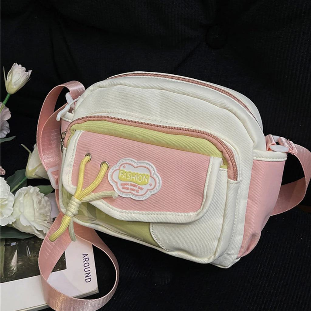 Cute Crossbody Bag for Junior High School Girls, Good-Looking, Large-Capacity Handbag, Tutoring Shoulder Bag, Commuting Spring Outing School Bag for Girls
