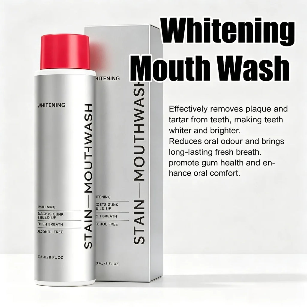 1/2/3Pcs Stain Removal Mouthwash Alcohol Free Teeth Brightening Fresh Breath Plaque Remover Enamel Safe Daily Oral Care