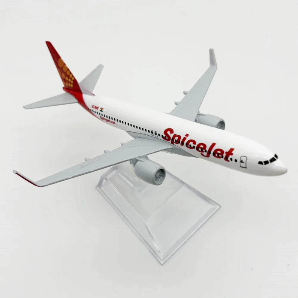16cm 1/400 Scale Planes B737 SpiceJet Airways Metal Diecast Aircraft Models Miniature Airplane For Collection Desktop Display