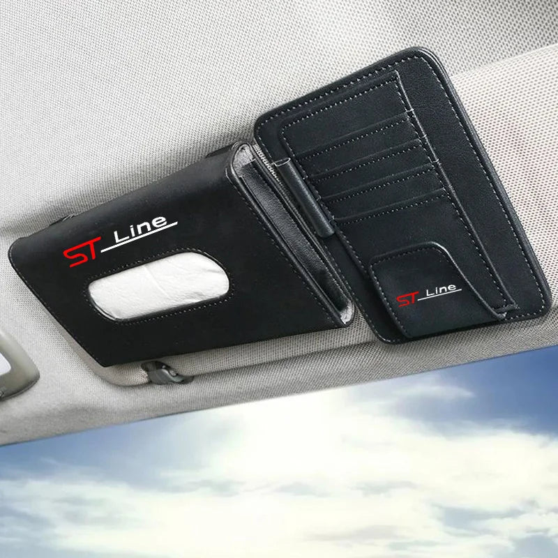 1Pcs Car Sun Visor Tissue Box And Car Sun Visor Organizer Multi-Pocke For StLineFord Focus Mk3 Mk4 St Line Auto Interior