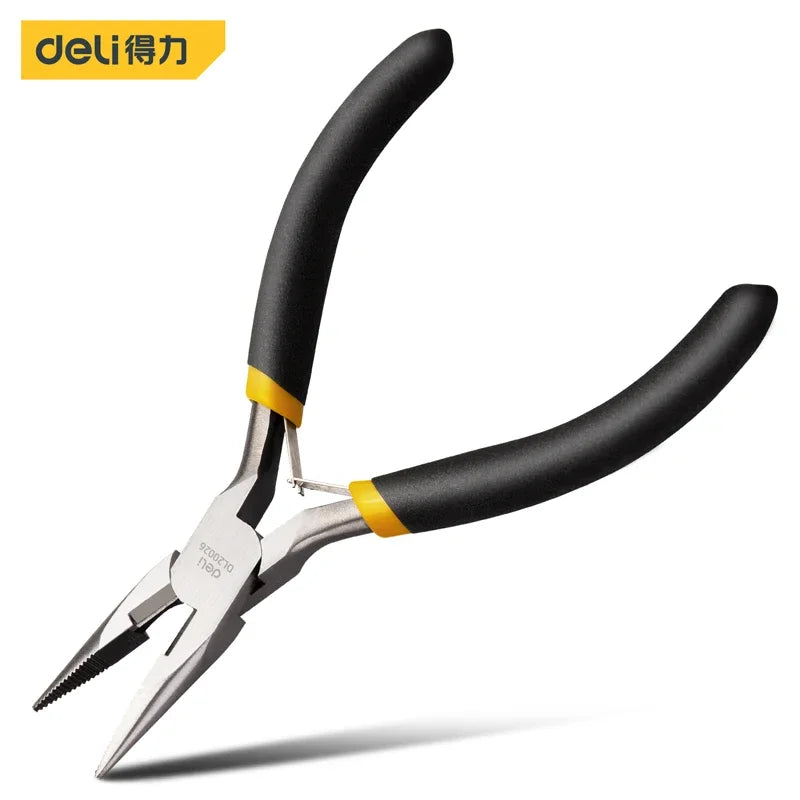 Deli 1 Pcs Mini Pliers Making Pliers Precision Wire Cutters, Needle, Round & Bent Nose for Making, Chain Nose, Craft, Earring