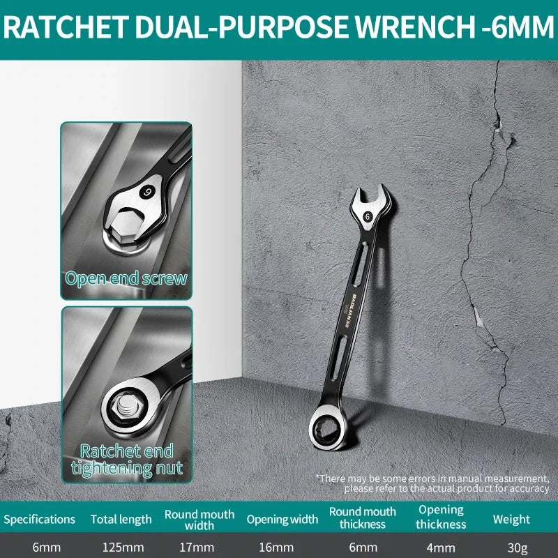 6mm-22mm Combination Wrench Dual-purpose Wrench Labor-saving Anti Slip Metric Universal Spanner For Car Repair Hand Tool