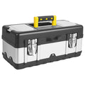1 Pc Portable Tool Box with Removable Tray Heavy Duty Plastic and Stainless Steel Tool Storage Case for Electrician Auto Repairs