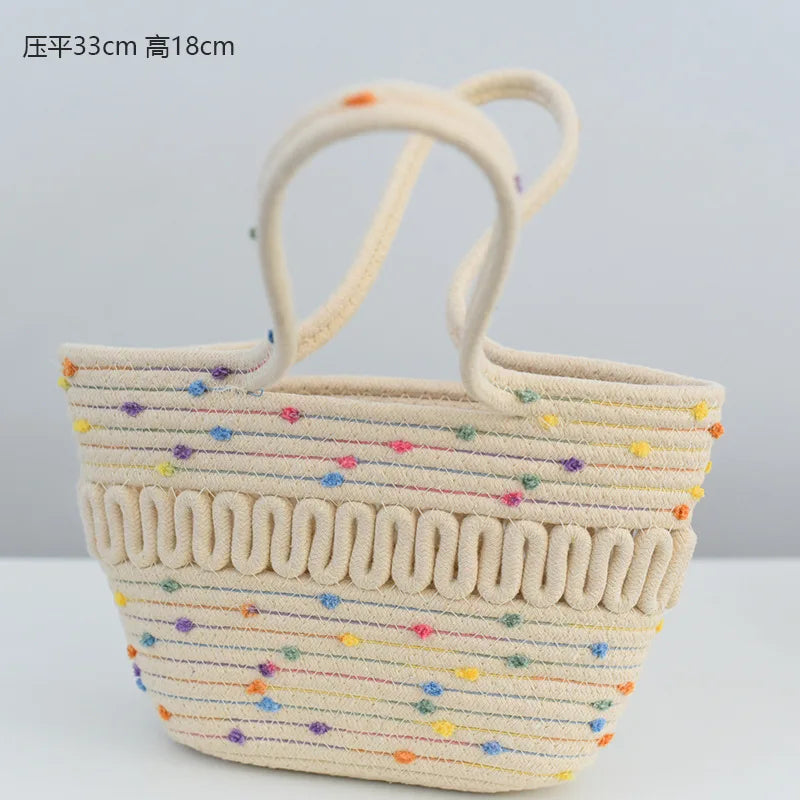 Shoulder Bag Summer Woven Bag Tote Bag Large Capacity Straw Bag for Summer Beach Holidays Women's Beach Bag Flower