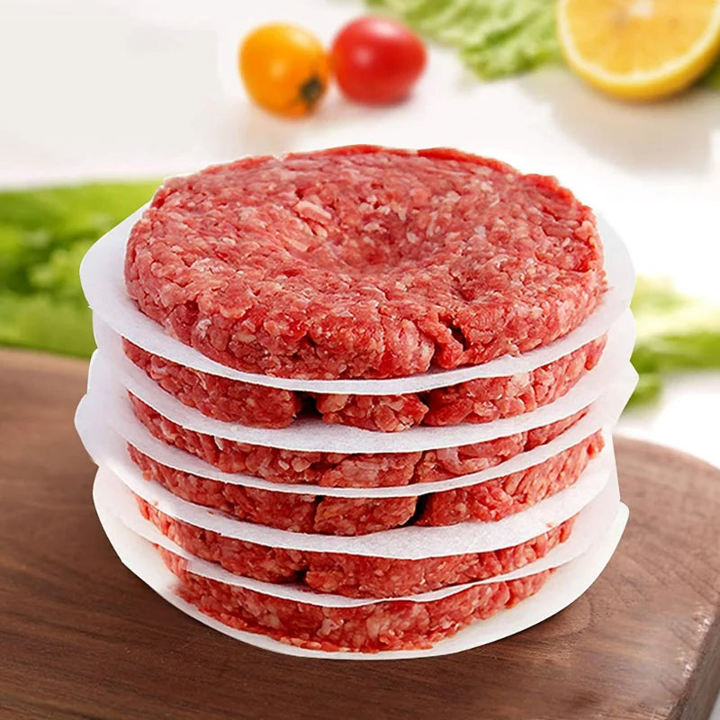 100pcs 11cm Hamburger Patty Paper Round Wax Paper Sheet for Burger Press Baking Cake Baking Separate 4.33inch Patty Oil Paper