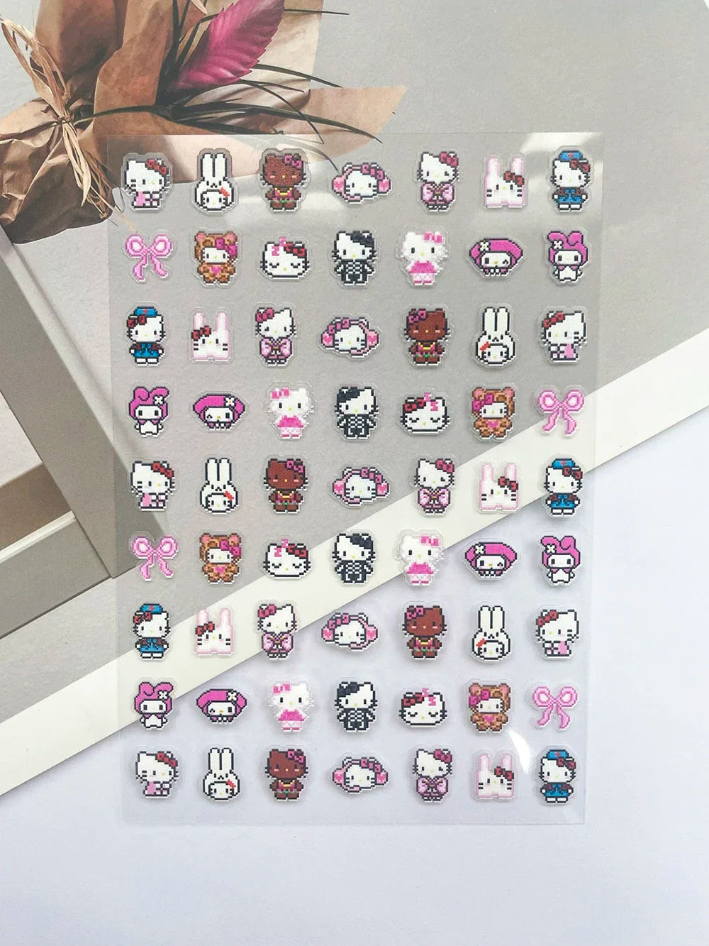 Mini Hellokitty Fruit Food Pixel Art Style Luggage Tags Stickers Nail Art Diy Phone Case Laptop Keyboard Buttons Cute Stickers
