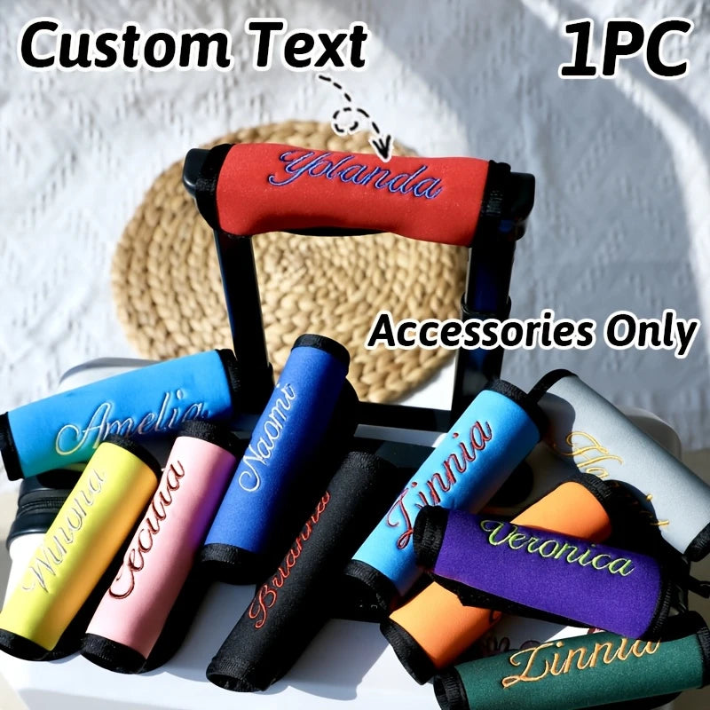 Embroidered name Luggage Handle Wrap For Suitcase Custom Luggage Cover Personalized Velcro Handle Wrap Personalized Holiday Gift