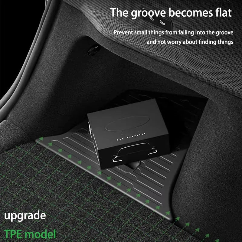 FutCarter For Tesla Model Y Juniper 2025+TPE Car Trunk Side Storage Box New Cover Mat Partition Board Stowing Space Decoration