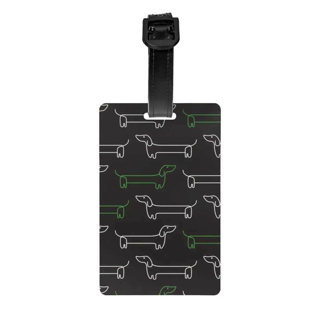 Custom Dachshunds Dog Luggage Tag Privacy Protection Badger Sausage Wiener Baggage Tags Travel Bag Labels Suitcase