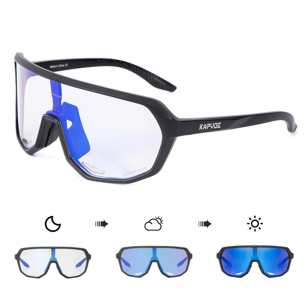 Photochromic Cycling Sunglasses Kapvoe Women Man Luxury Gold Glasses Driving Fishing Fashion Travel Golf Women Bike Goggles