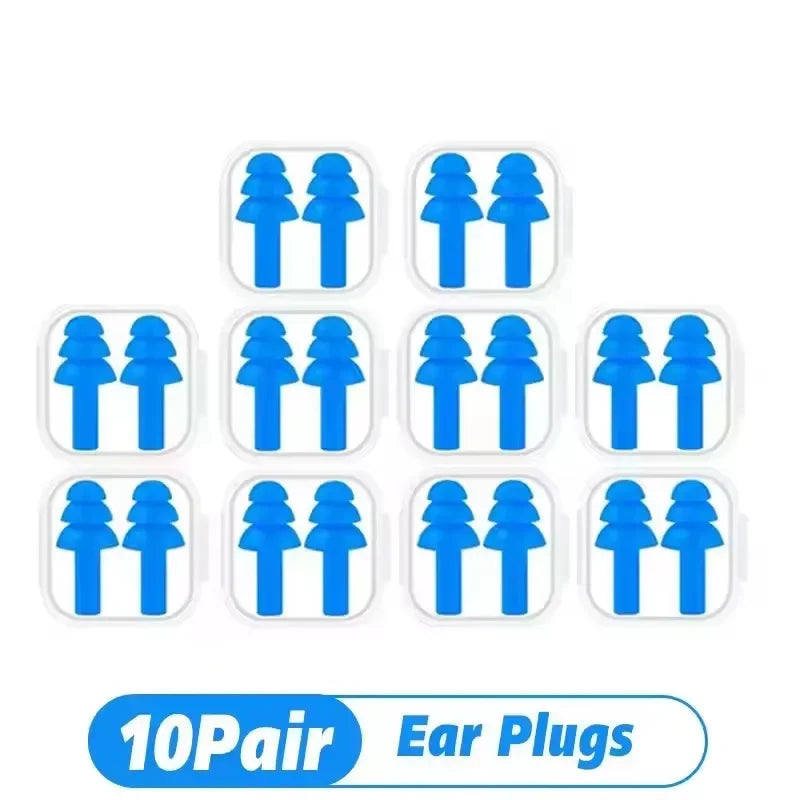 1-20Pairs Waterproof Silicone Ear Plugs Noise Cancelling Sleeping Swimming Earplugs Reusable Comfortable Hearing Protection