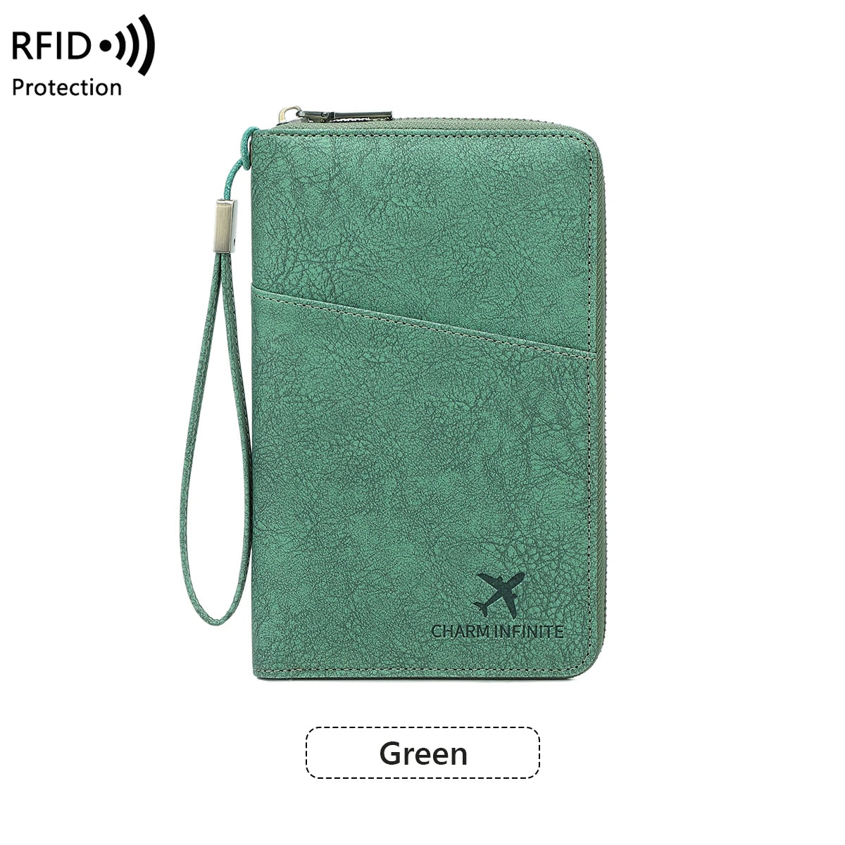 New Large Capacity RFID Anti-Magnetic Passport Holder with Zipper Multi-Function Travel Wallet for Documents And Tickets  Wallet