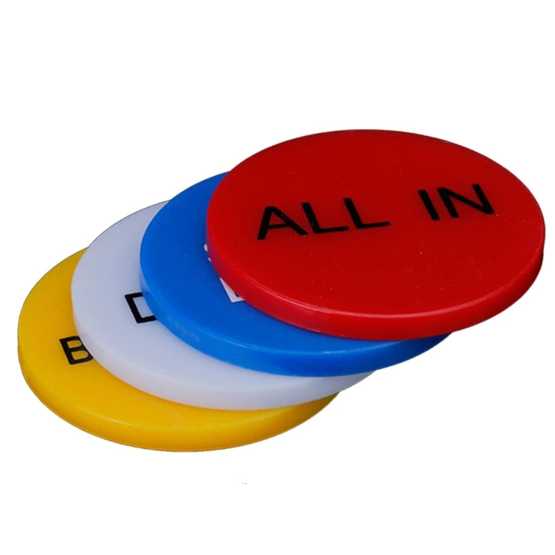 4Pcs Professional Poker Game Small Blind Big Blind Dealer Buttons Poker Cards Guard Protector Coin Poker Chip Button