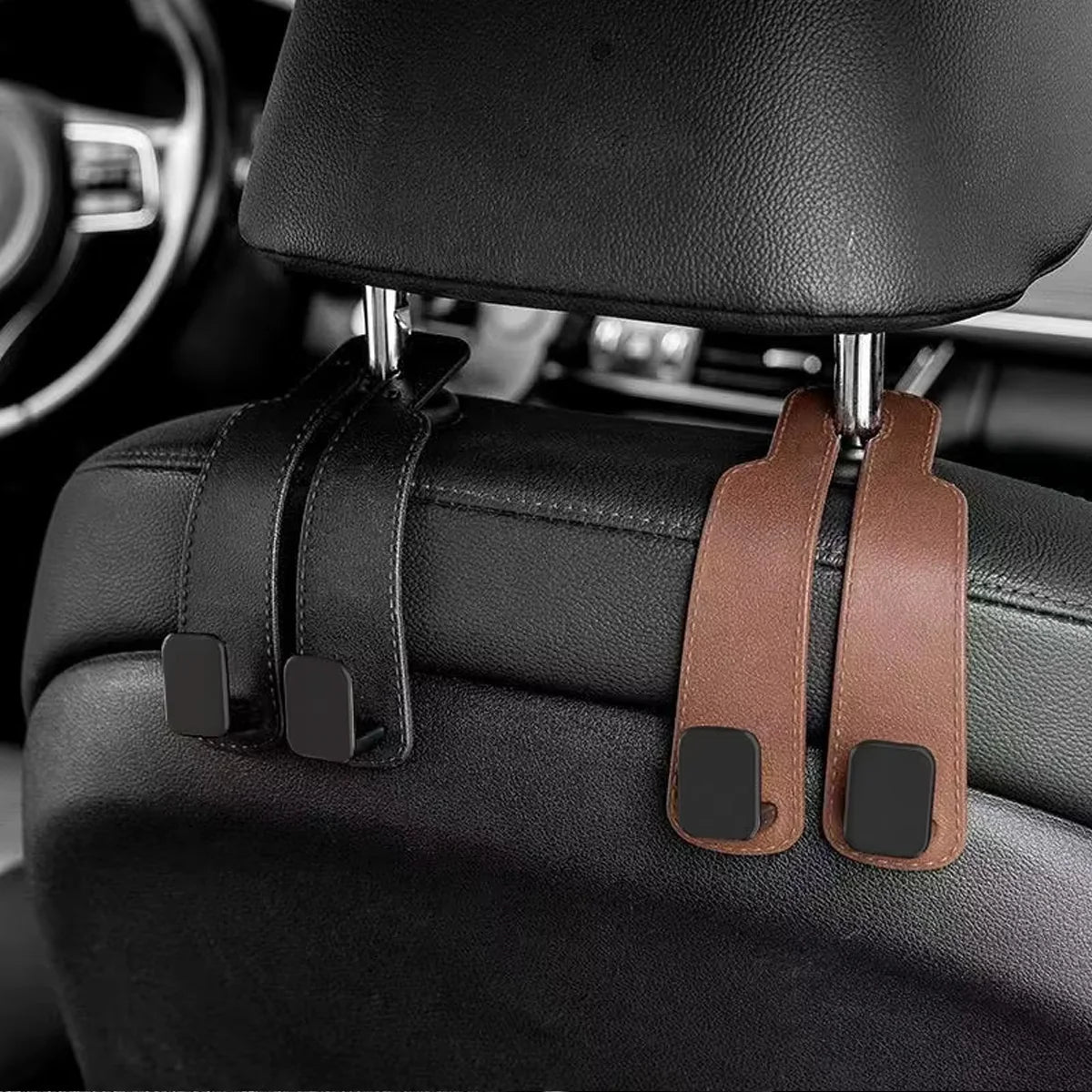 YONGRUN Car Headrest Hooks Seat Backrest Storage Shelves Clips Luggage Hangers Car Fasteners Three Color Optional Hooks Black