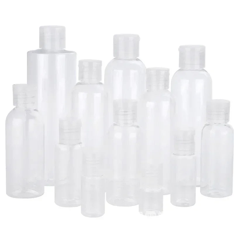30/50/100pcs 5-120ml Plastic Squeeze Bottle with Flip Cap PET Lotion Shampoo Empty Cosmetic Sample Container Travel Bottles