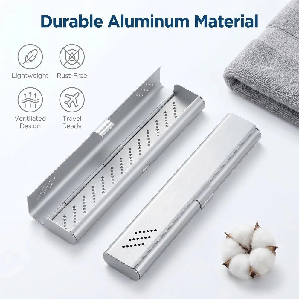 Aluminum Material Aluminum Toothbrush Case Empty Design Portable Size Travel Toothbrush Holder Durable Construction