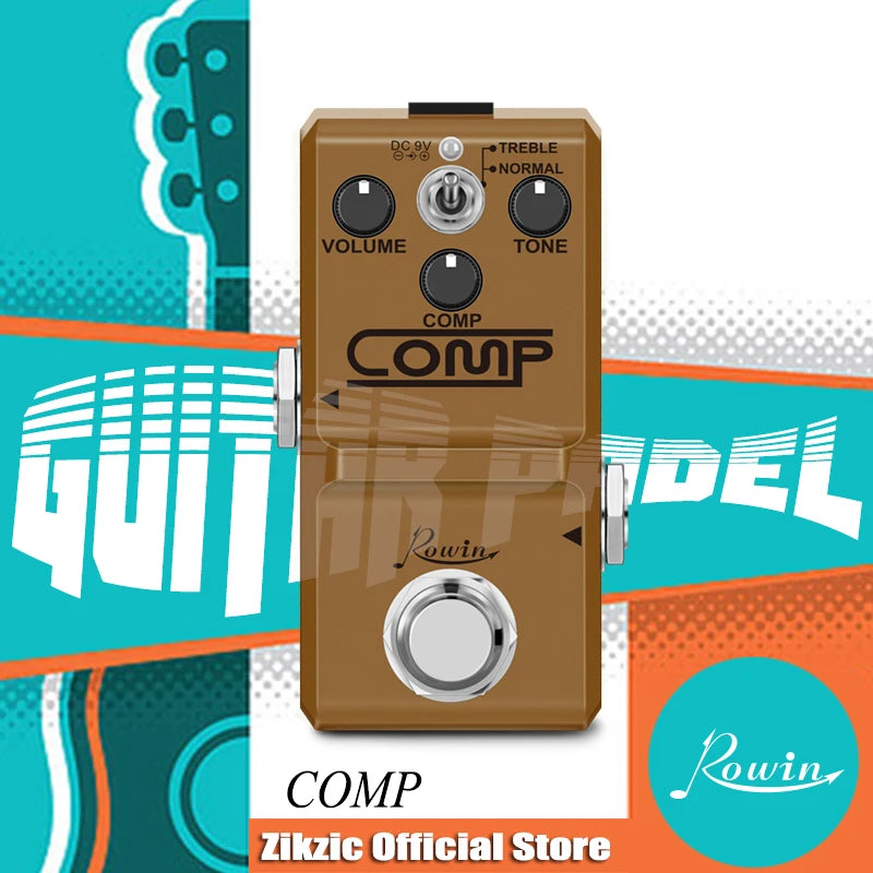 Rowin Guitar Compressor Pedal Analog Mini Opto Compressor Box Guitar Compression Pedal for Electric Guitar  True Bypass