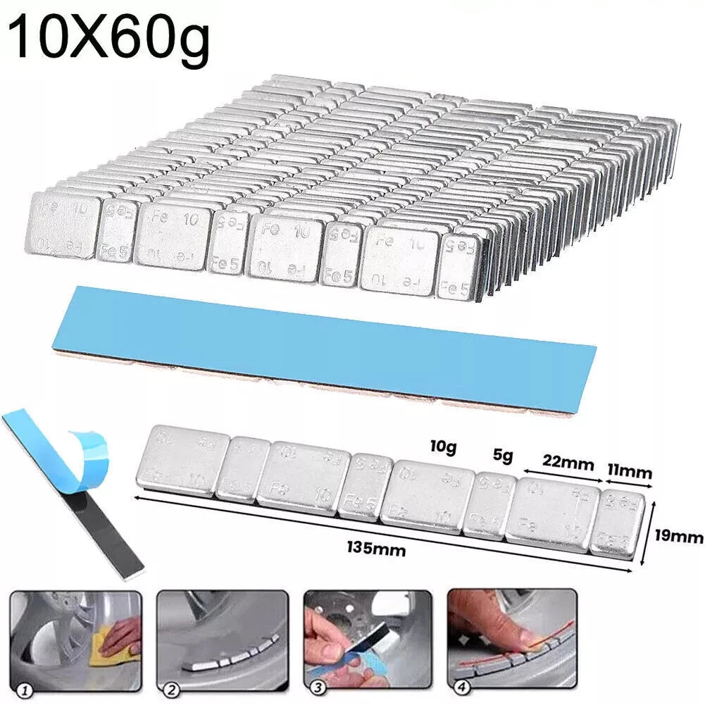 10pcs Car Wheel Balancer Adhesive Wheel Balancing Weight Strips Lead Free Stick On 60g Top Quality