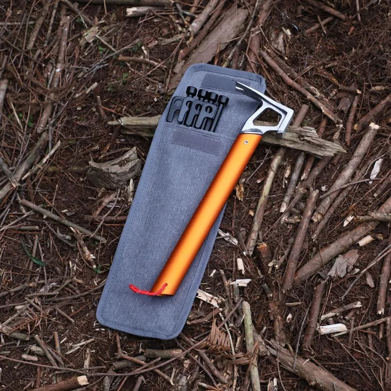 Lightweight Aluminum Handle Multi-use Camping Hammer Stainless Steel Outdoor Survival Gear for Tent Tarp Stakes Multitool