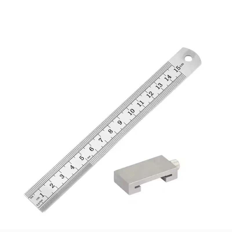 Woodworking Steel Ruler, Straight Ruler Gauge Positioning Woodworking Square A Square Measuring Mark for a Stop Block
