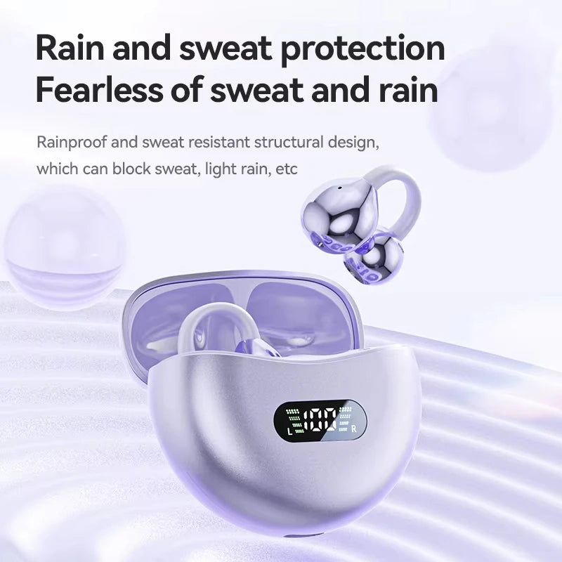 Open Ear Clip Earbuds ENC Wireless Bluetooth5.4 Headphone Noise Cancelling Earphone With Mic For Android iOS 2026