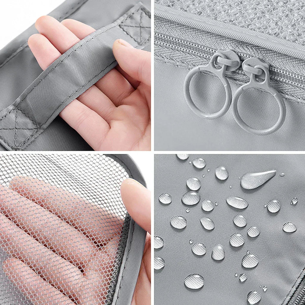 Travel Packing Cubes Set of 7 - Transparent Compression Luggage Organizer for Suitcase, Clothes & Trip Use