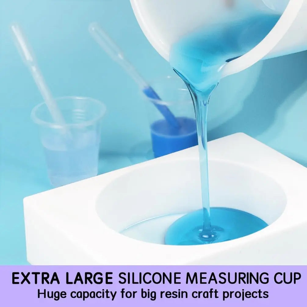 Silicone Measuring Cup Printed Scale 2000ml 1500ml 1000ml No-Stick Easy Clean Mixing Cup Epoxy Resin Candle Making DIY Crafts