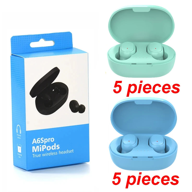 10Pcs Wholesale A6S TWS Wireless Headphones Bluetooth Earphone 5.0 Stereo Headset Earbuds with Microphone for ISO Android