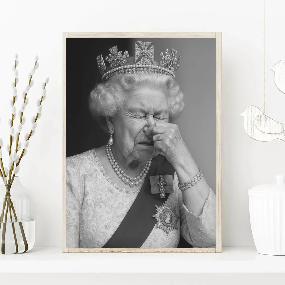 no frame Funny Bathroom Victorian Queen Portrait Poster Canvas Painting  Prints Wall Art Picture Toilet Humor Amusing Gift Home