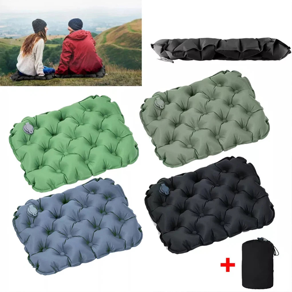 Portable Inflatable Seat Cushion Lightweight Travel Air Sitting Pad,Moisture and Water Resistant Camping Chair Mat for Outdoor