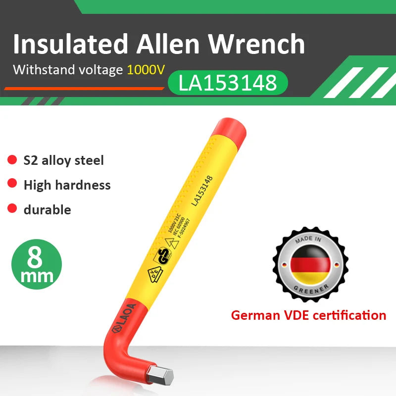 LAOA Insulated L-type Allen Wrench VDE Hex Screwdrivers Set Repair Auto 1000V Hexagon Screwdriver Key Electrician Household Tool