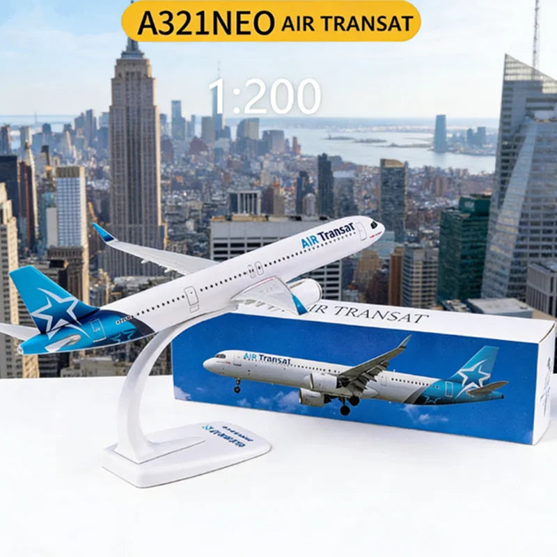 1:200 Scale AIR Transat A321 NEO Airways Airlines ABS Plastic Airplane Model Aircraft Plane Assembly Collection Display Fans