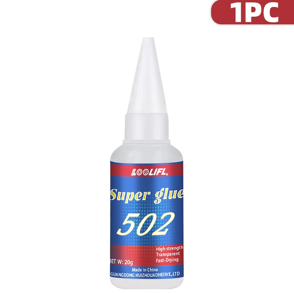 LOOLIFL 502 Strong Glue 1-5pcs 20g Cyanoacrylate Adhesive Plastic Wood Metal Leather Ceramics Manual DIY Repair Special Adhesive