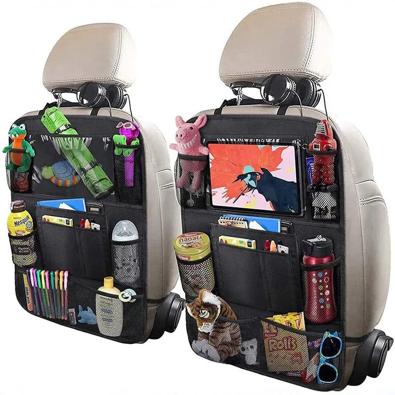 Multi-functional Car Seat Back Pocket Storage Bag with Tablet Holder Travel Protector Car Seat Organizer for Kids Travel
