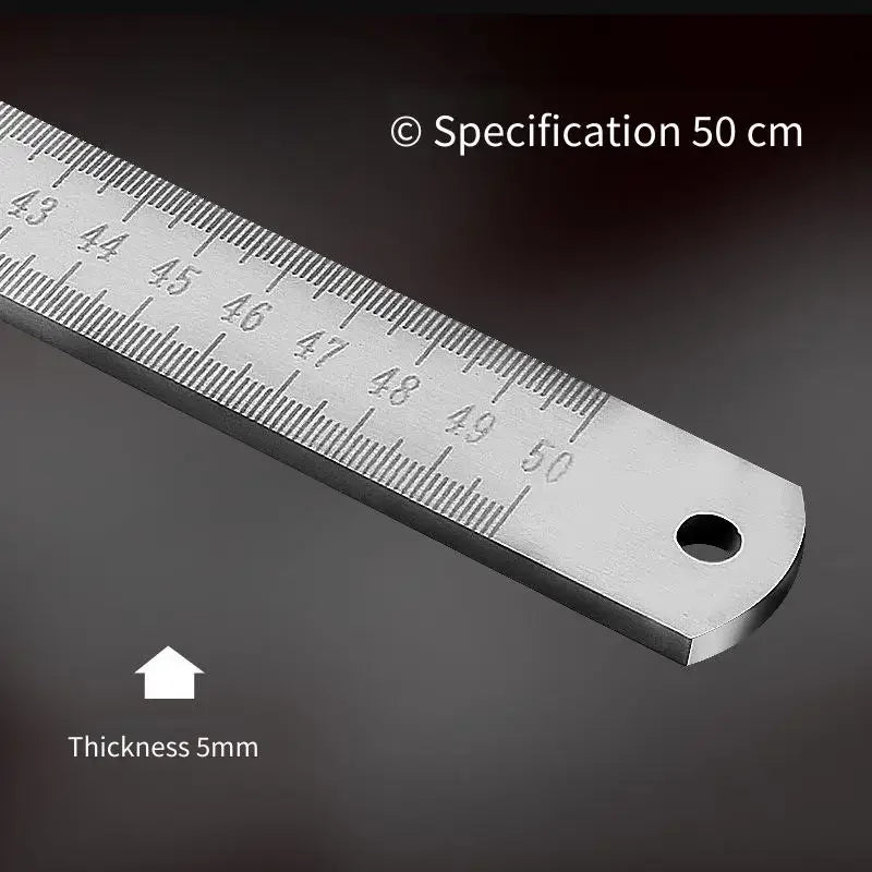 50cm Thickened Stainless Steel Discipline Ruler - Car Window-Breaking Tool, High-Hardness Forged Measuring Straight Ruler