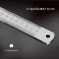 50cm Thickened Stainless Steel Discipline Ruler - Car Window-Breaking Tool, High-Hardness Forged Measuring Straight Ruler