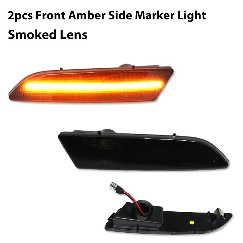 2PCS Amber Yellow Front Side Marker LED Lights For 2004-2008 Chrysler Crossfire Front Bumper Turn Signal Lamp Assembly 12V T10