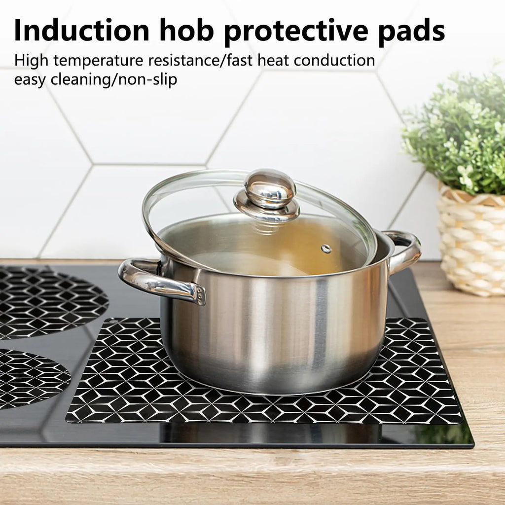 Induction Cooktop Protector Mat - Glass Fiber Silicone Pad Thermal Conductive And Oil Resistant Pad Electric Stove Burner