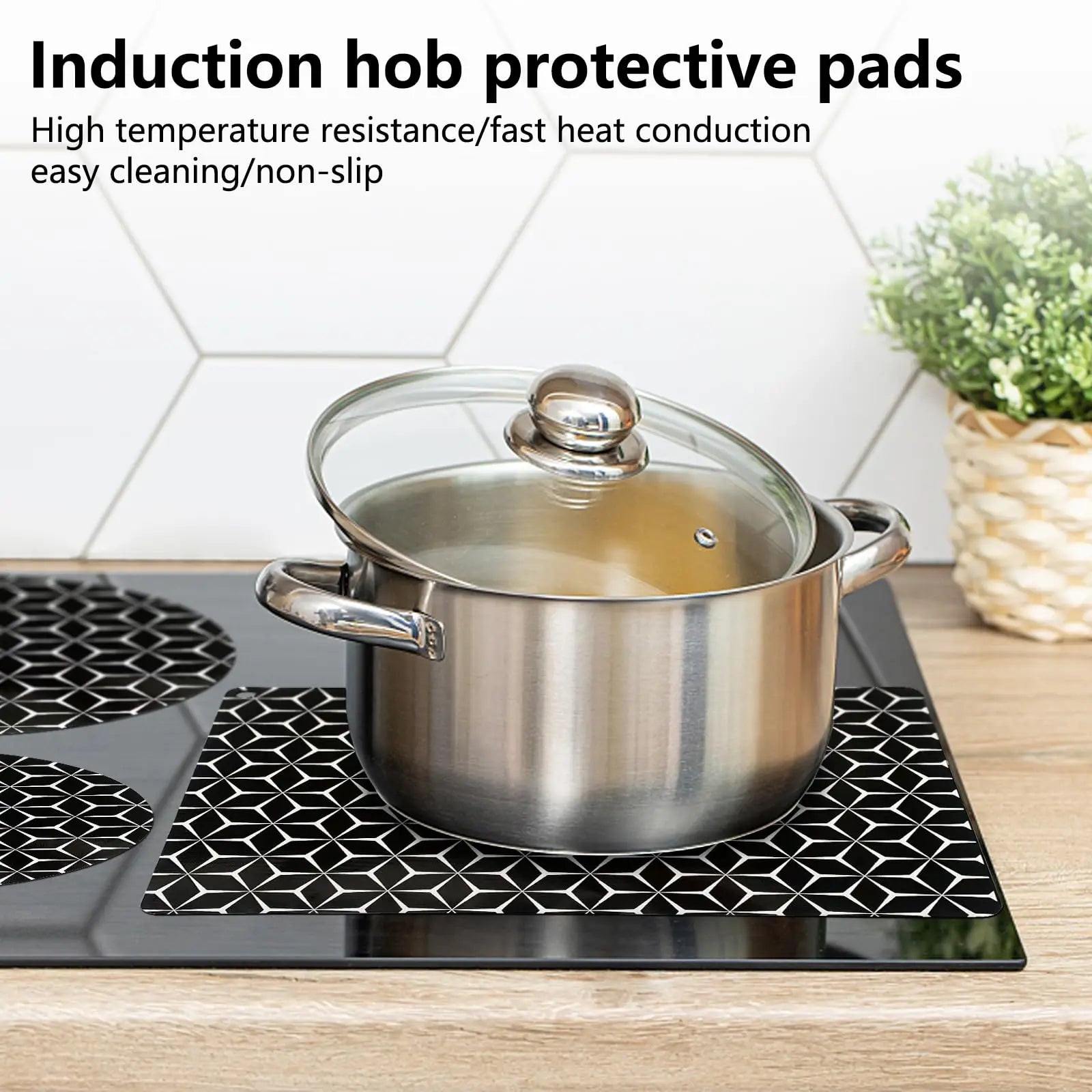 Induction Cooktop Protector Mat - Glass Fiber Silicone Pad Thermal Conductive And Oil Resistant Pad Electric Stove Burner