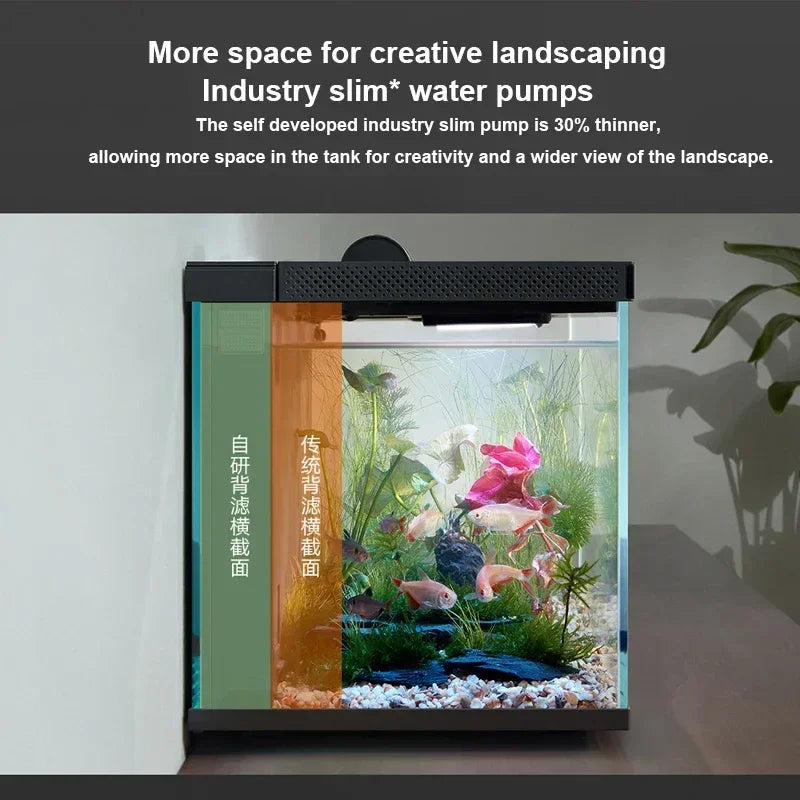 Xiaomi Mijia Smart Fish Tank Work With Mijia APP Mobile Controlled Remote Feeding Smart Lighting System Light Aquarium 20L-CN