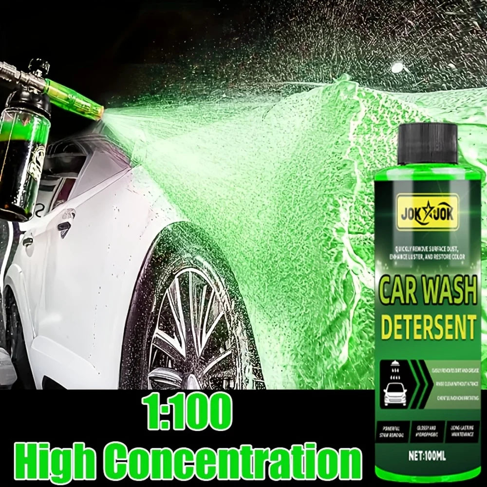 JOKJOK 100ml High-Foam Car Wash Concentrate Liquid - 1:100 Dilution Ratio, Heavy-Duty Foaming Formula Compatible for Foam Cannon
